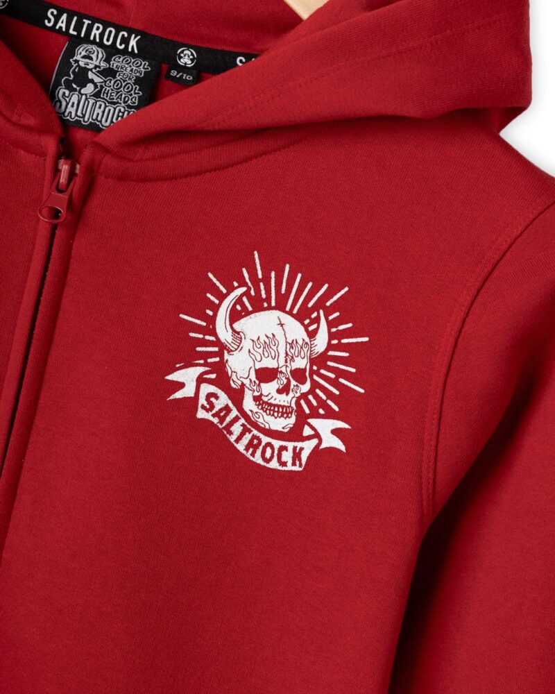 Altzio Kids’ Red Watercolor Zip-Up Hoodie - Image 3