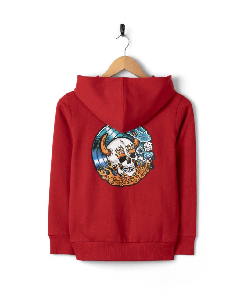 Altzio Kids’ Red Watercolor Zip-Up Hoodie