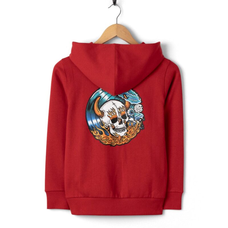 Altzio Kids’ Red Watercolor Zip-Up Hoodie