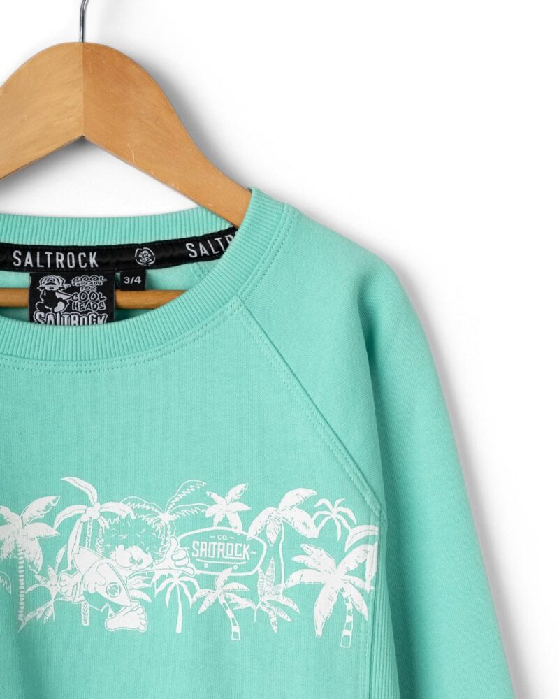 Altzio Kids’ Turquoise Palm Graphic Sweatshirt - Image 3