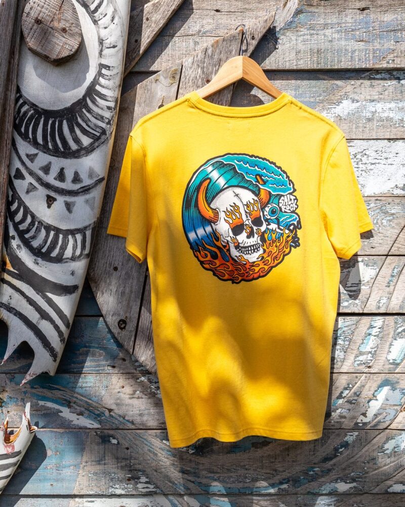 Altzio Men’s Yellow Watercolor Graphic T-Shirt
