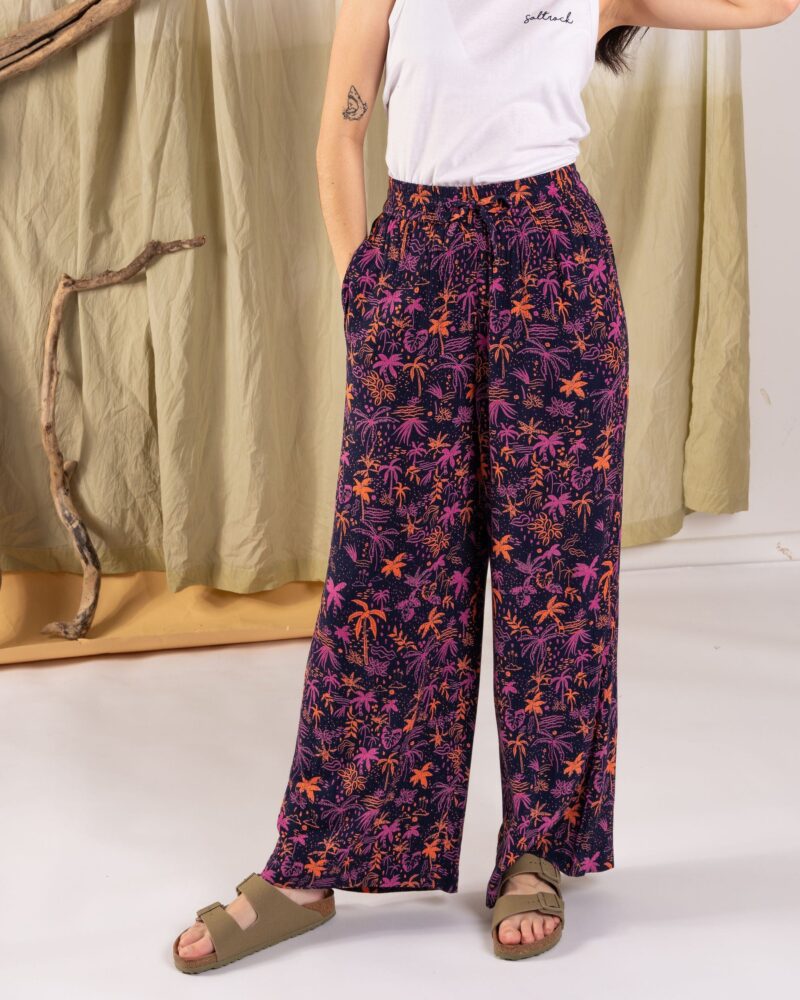 Altzio Women’s Multi-Color Lightweight Wide Leg Trousers - Image 2
