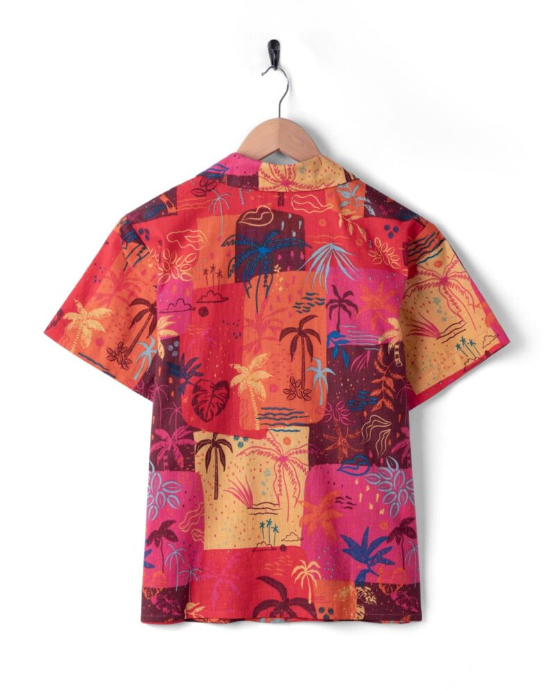 Altzio Women’s Multi-Color Palm Print Short Sleeve Shirt - Image 5