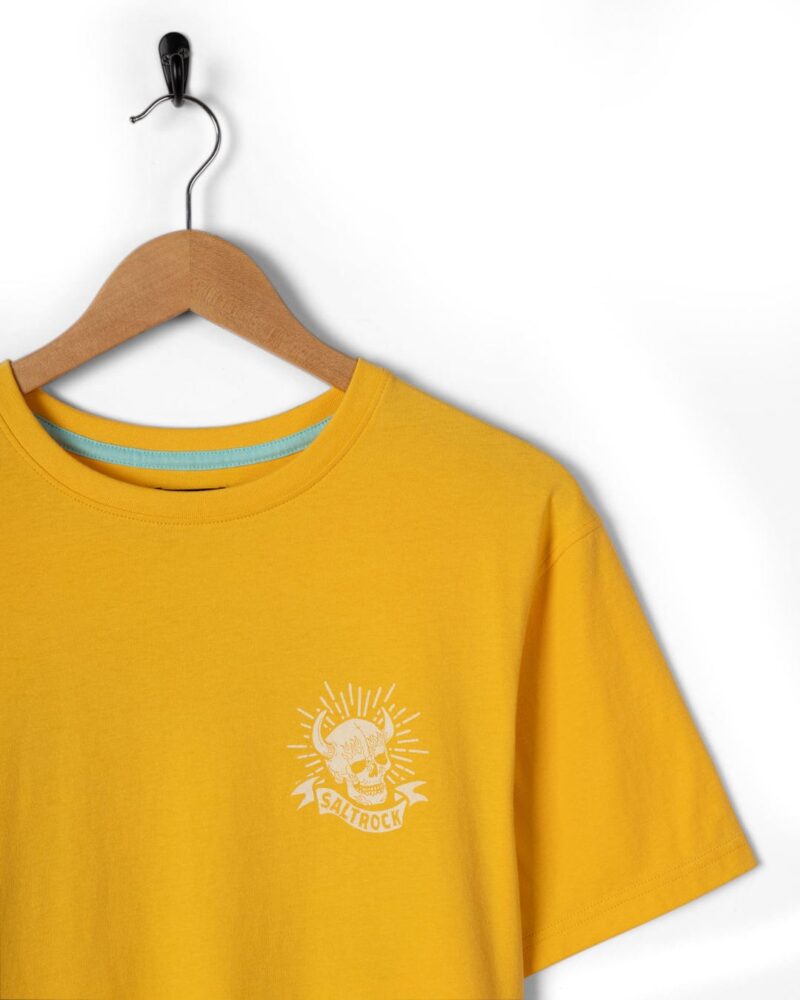 Altzio Men’s Yellow Watercolor Graphic T-Shirt - Image 6