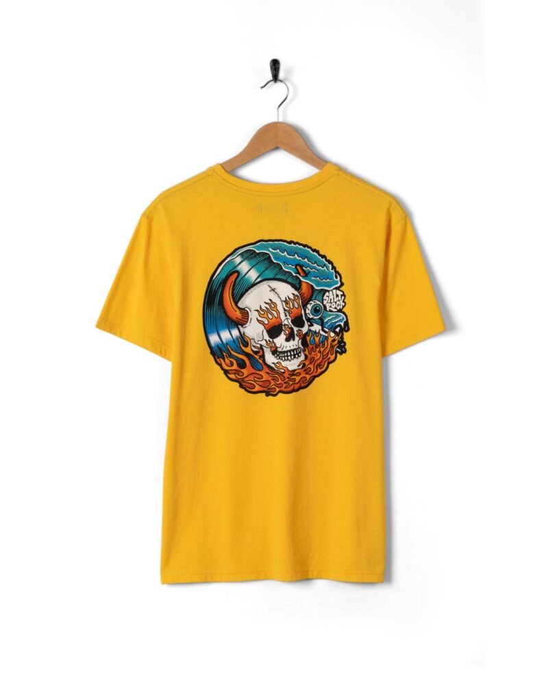 Altzio Men’s Yellow Watercolor Graphic T-Shirt - Image 3