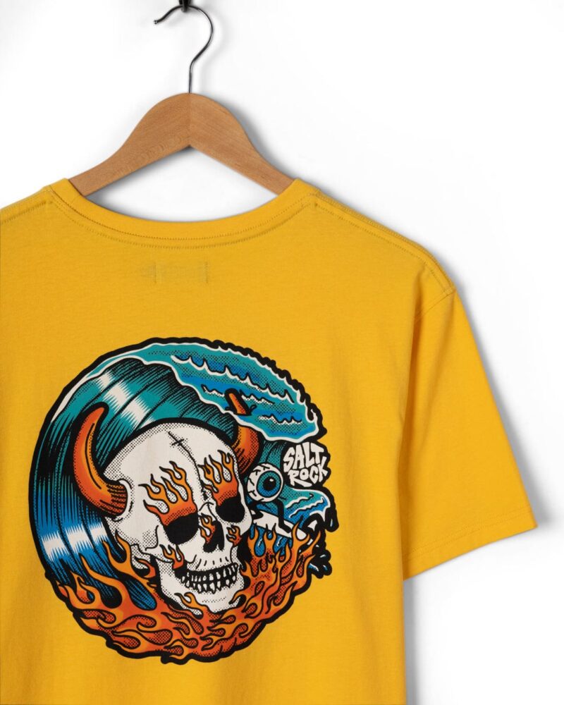 Altzio Men’s Yellow Watercolor Graphic T-Shirt - Image 7