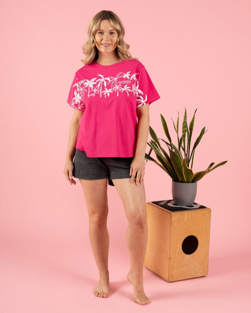 Altzio Women’s Pink Boxy Cotton T-Shirt - Image 7