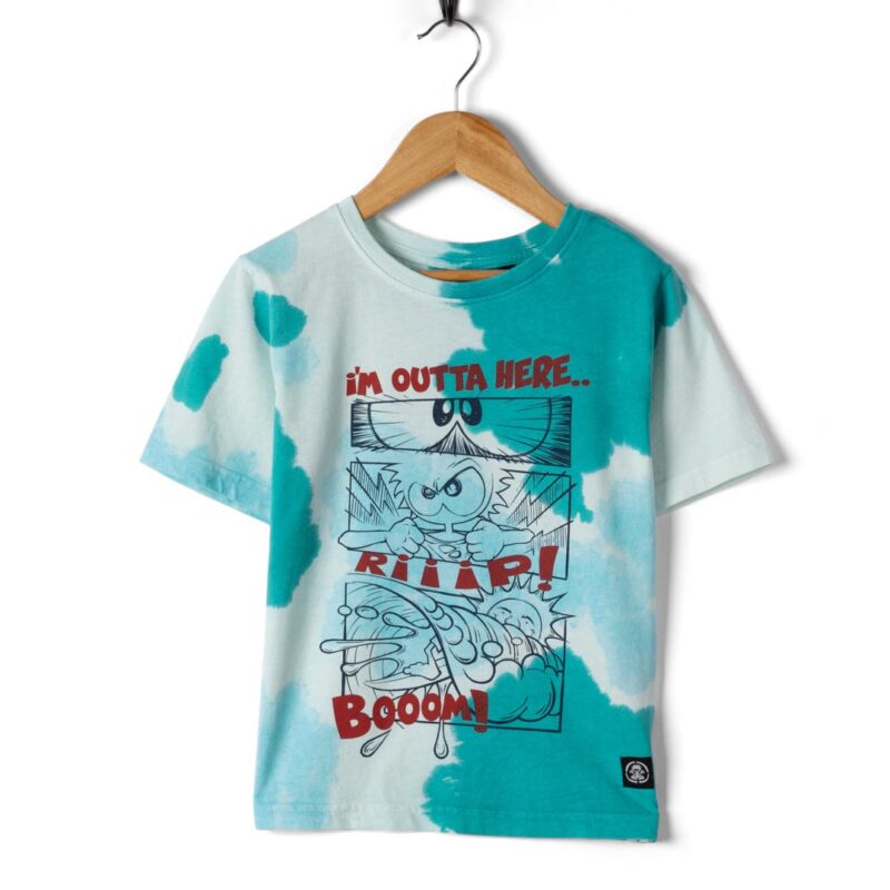 Altzio Kids’ Turquoise Graphic Cotton T-Shirt