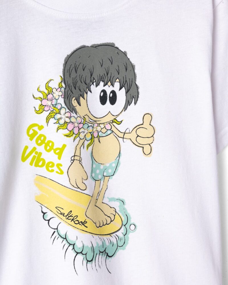 Altzio Kids’ White Waikiki Graphic T-Shirt - Image 2