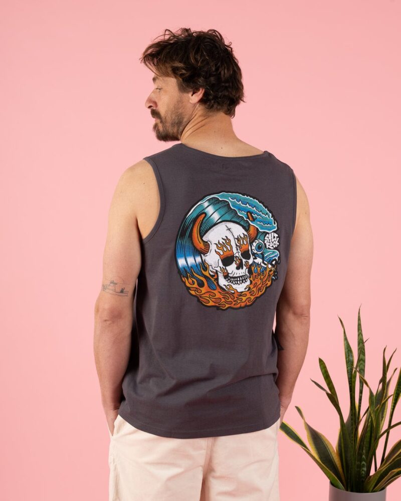 Altzio Men’s Grey Watercolor Print Vest - Image 10
