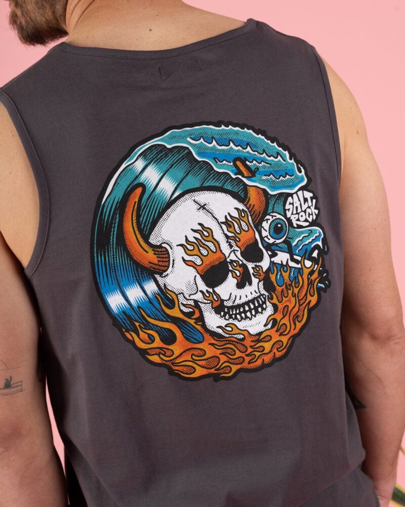 Altzio Men’s Grey Watercolor Print Vest - Image 3
